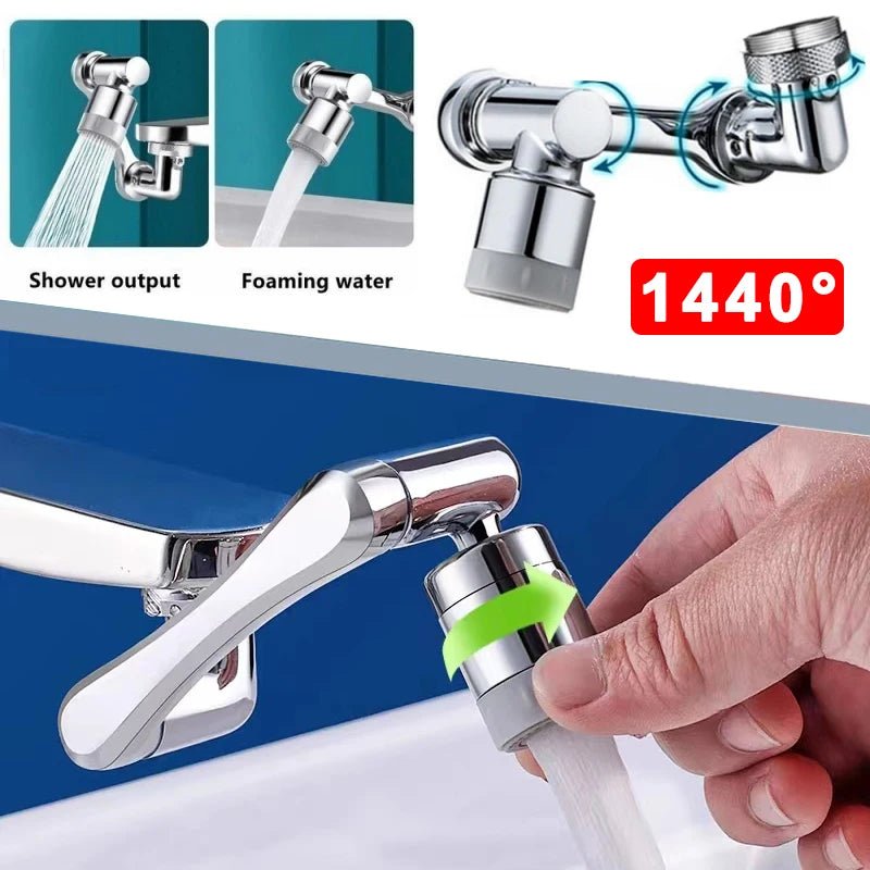 1080° Universal Rotation Faucet Extender Kitchen Robot Arm Extension Faucets Mixer Aerator Head Bubbler Water Tap Nozzle - Le cocon des bébés