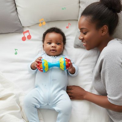 Hochet bébé | Éveil Sensoriel Coloré - Baby Cocoon