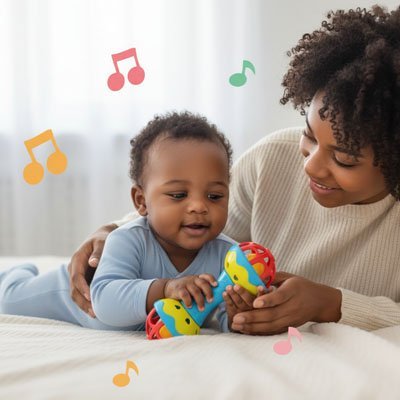 Hochet bébé | Éveil Sensoriel Coloré - Baby Cocoon