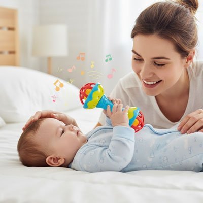 Hochet bébé | Éveil Sensoriel Coloré - Baby Cocoon