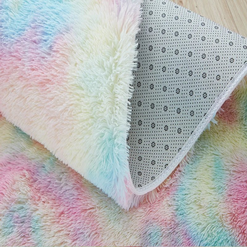 Tapis en Fourrure - HairyRugs™ - Arc - en - ciel - Le cocon des bébés