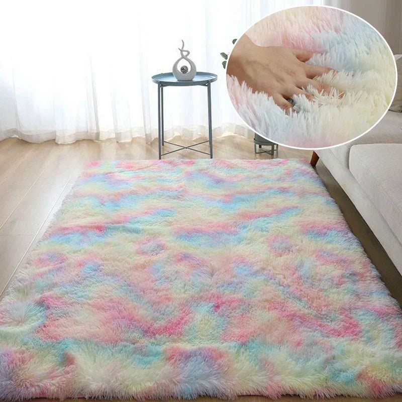 Tapis en Fourrure - HairyRugs™ - Arc - en - ciel - Le cocon des bébés
